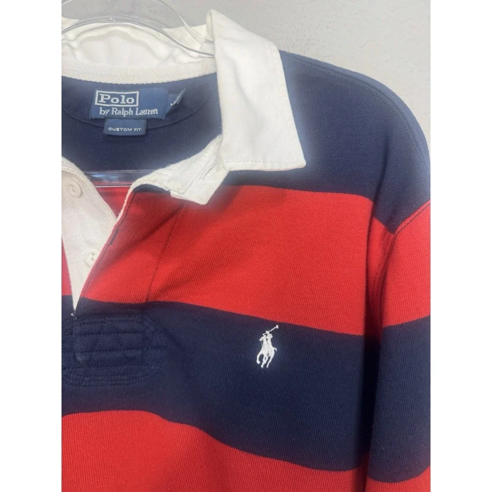 Vintage Y2KPolo Ralph Lauren Rugby Shirt Striped Pullover Preppy 90's Kanye Prep